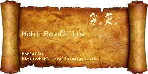Hohl Rozália névjegykártya